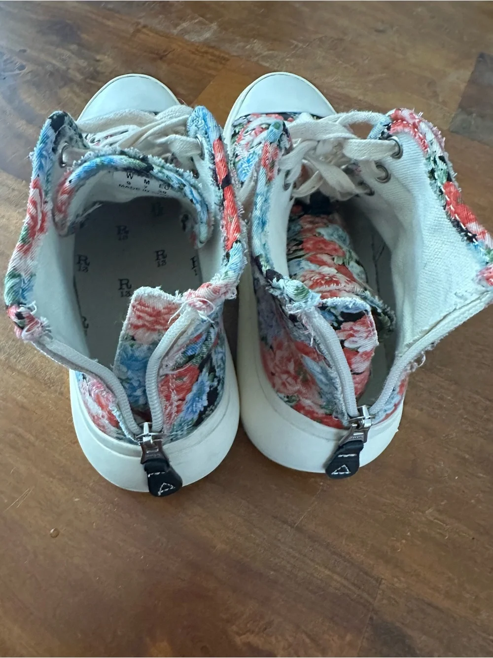 R13 Floral Canvas High-Top Platform Sneakers Nordstrom Exclusive ladies size‎ 9